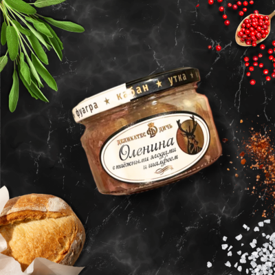 DTr Мясо оленина томленое с лесными ягодами и шалфеем, стекло,  220г