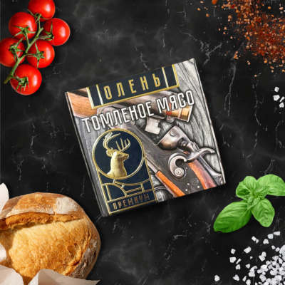 DTr Мясо ОЛЕНЯ томленое, ж/б, 325г, премиум в коробке